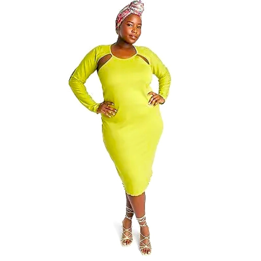 SammyB for Target Green Long Sleeve Cut Out Bodycon Dress